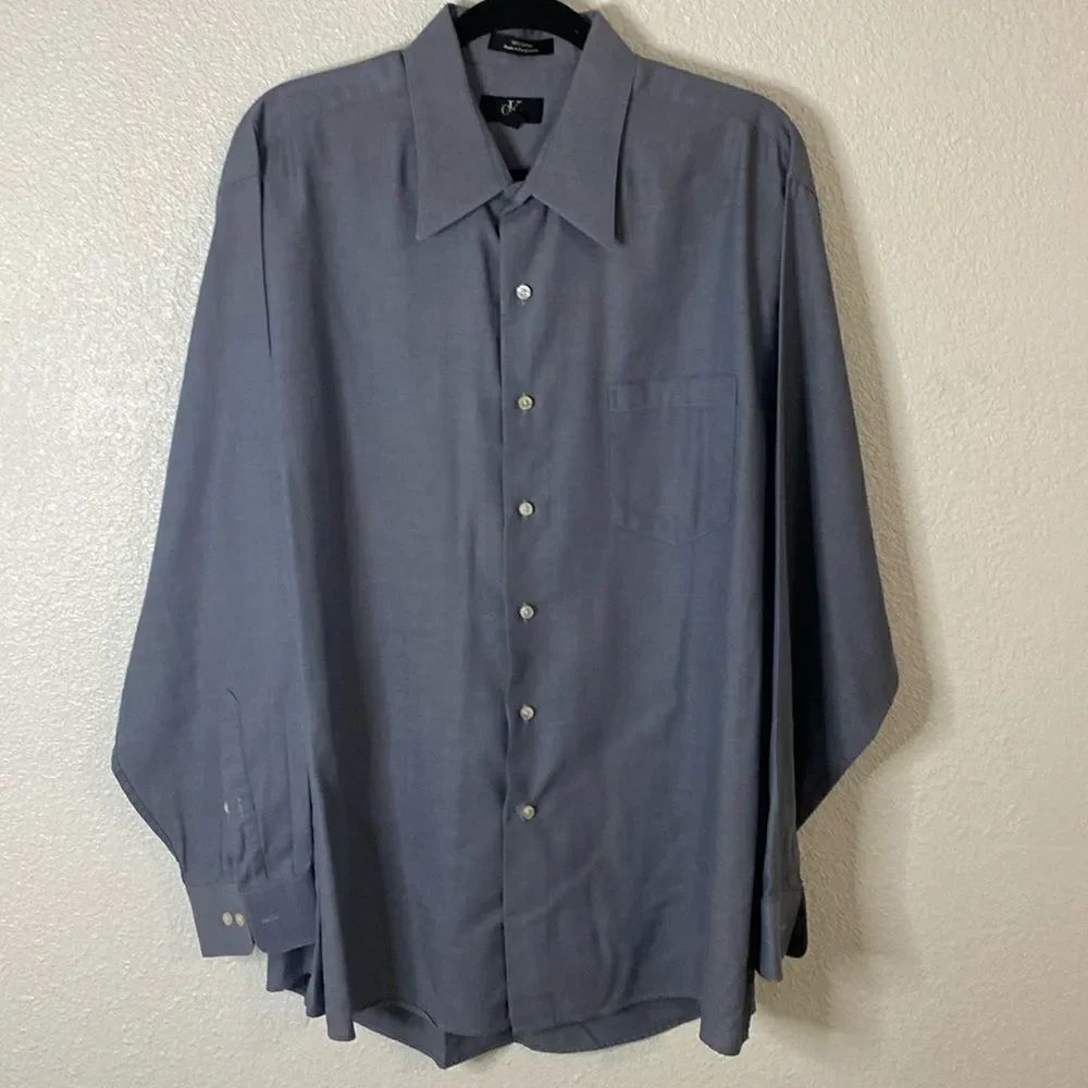 Calvin Klein- 100% cotton grey formal dress shirt -size XL